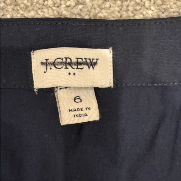 J. Crew Factory Rosina Poplin Navy Button Front Fit & Flare Wrap Midi Dress sz 6 - Picture 7 of 9